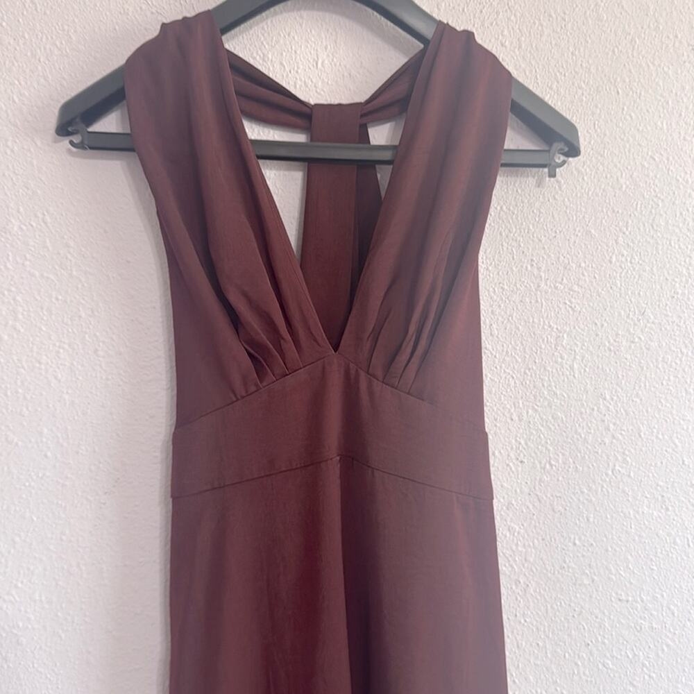 NWT Banana Republic Women Elegant Burgundy Sleeveless cocktail Midi Dress Size 4 - Picture 3 of 8